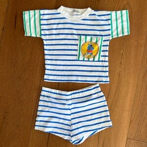 Beach Bum Stripped tee & Short Set